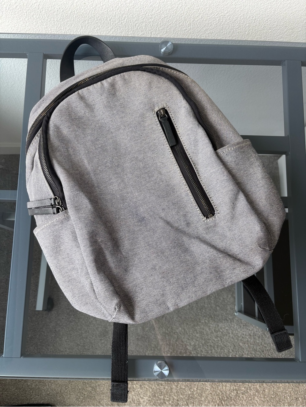 Everlane Heather Grey Canvas Laptop Travel Backpack